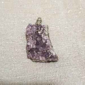 Amethyst cluster pendant